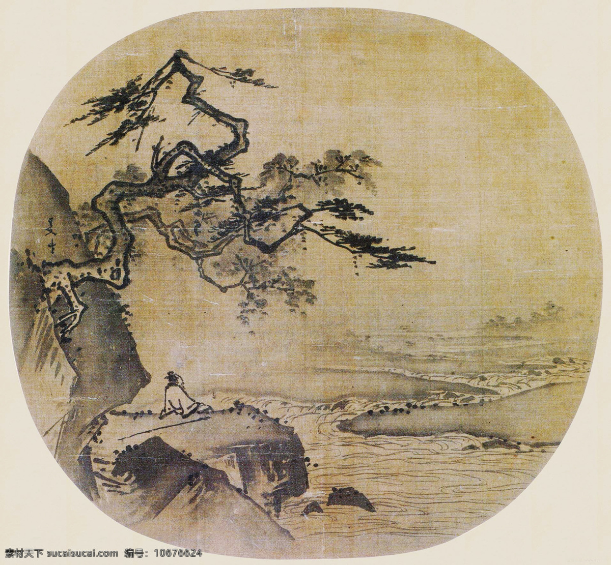 山水扇面 国画 水墨 山水 山水画 工笔山水画 山水国画 扇面 艺术绘画 文化艺术 绘画书法