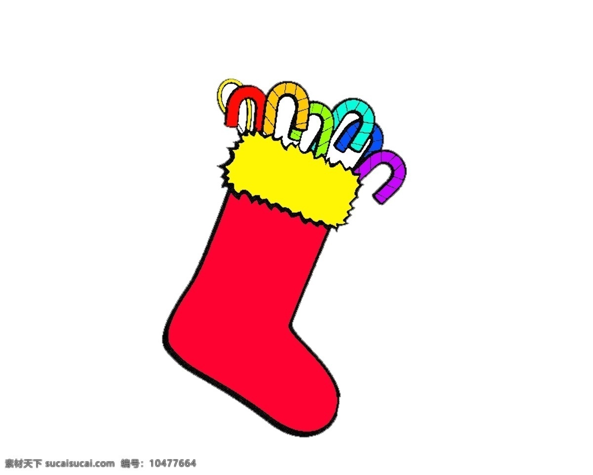 大红色 圣诞 袜 圣诞袜 彩色雨伞把 简单 填充 可用于装饰 免抠 png格式 简约 装饰图标