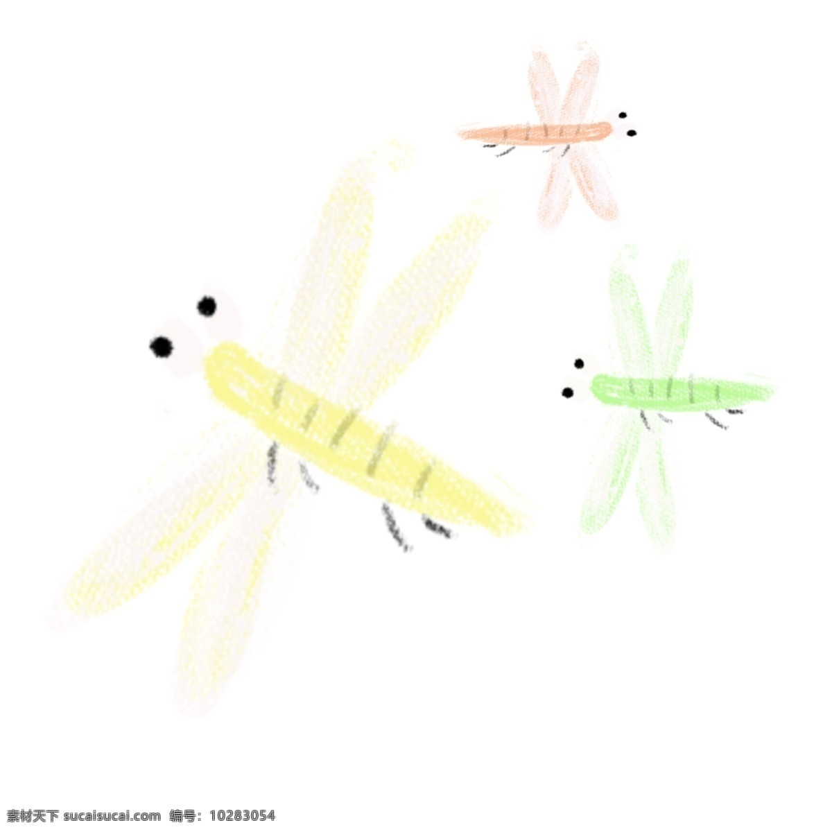 彩色 卡通 小 蜻蜓 装饰 小蜻蜓 昆虫 小清新 创意 手绘 绘画元素 现代 简约 图案