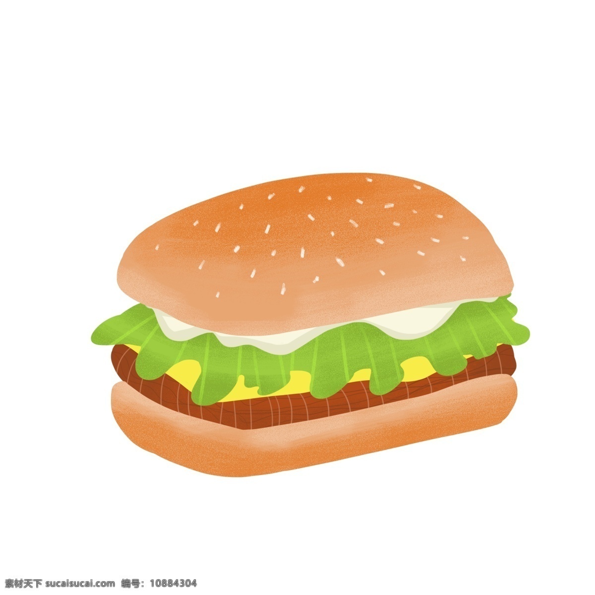 卡通 美味 汉堡包 插画 美味汉堡 美味的食物 食物插画 创意食物插画 快餐 零食插画 美味零食