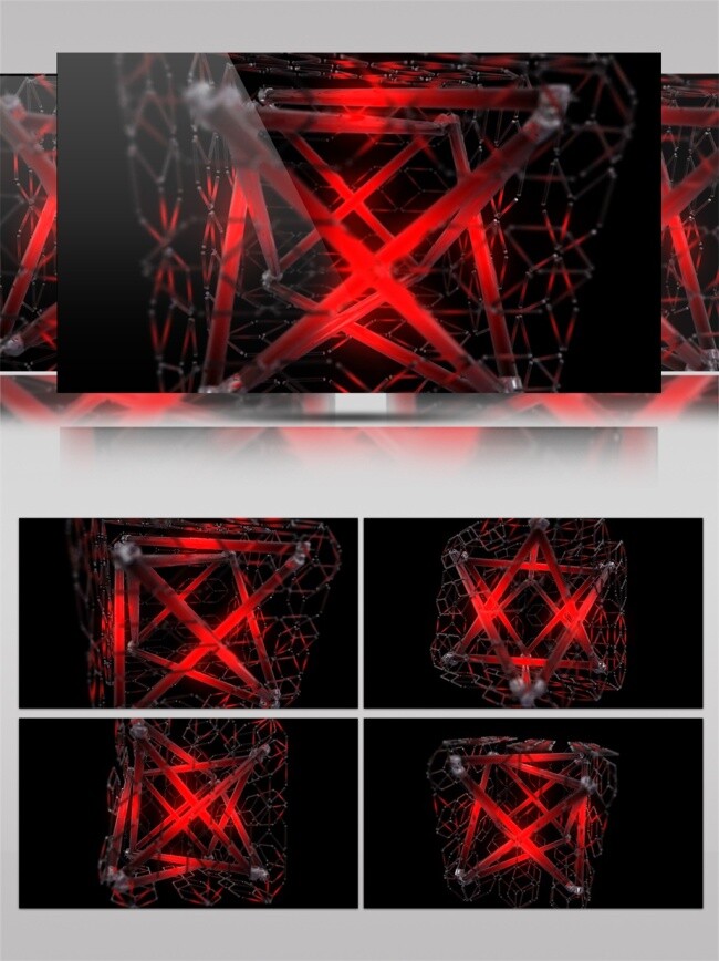 红色 迷幻 光束 动态 视频 机械 高清素材 唯美素材 光景素材