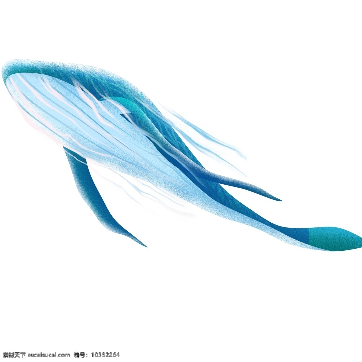 蓝色 深海 鲸鱼 插画 炫彩 卡通 彩色 小清新 创意 手绘 绘画元素 现代 简约 装饰 图案