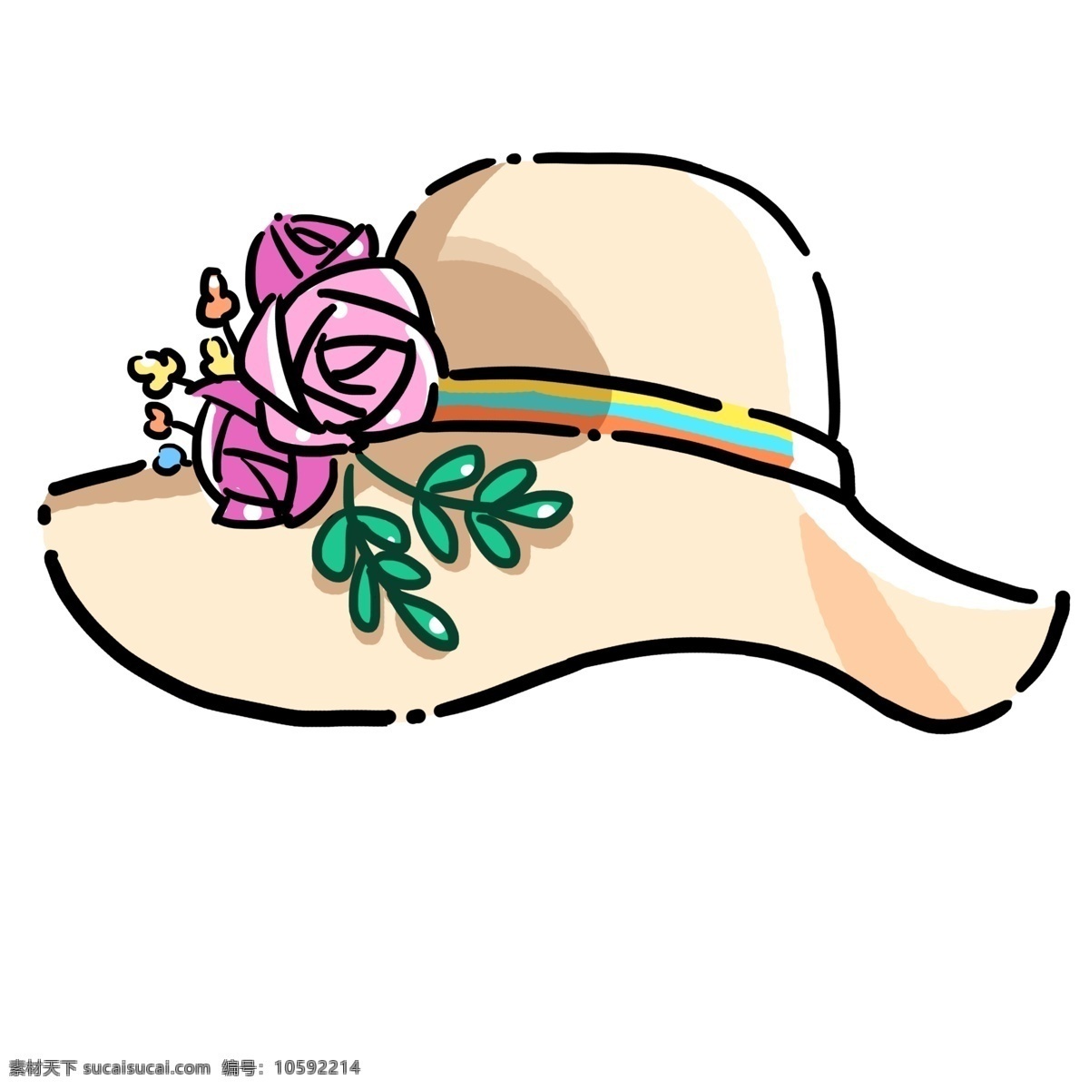 花朵草帽装饰 草帽 花朵 装饰