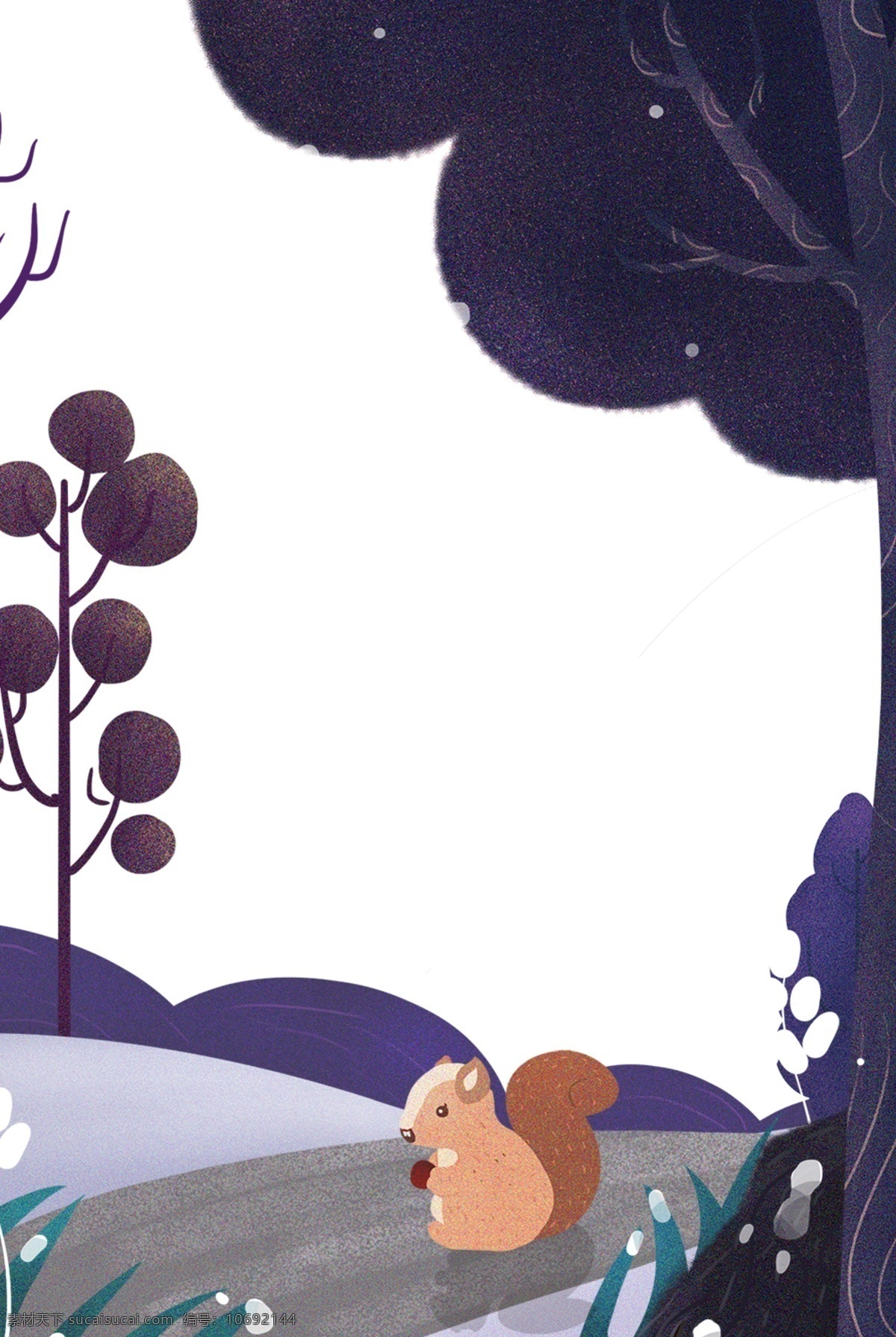 秋季 主题 景色 边框 卡通 手绘 精美 插画 海报插画 广告插画 小清新 简约风 装饰图案