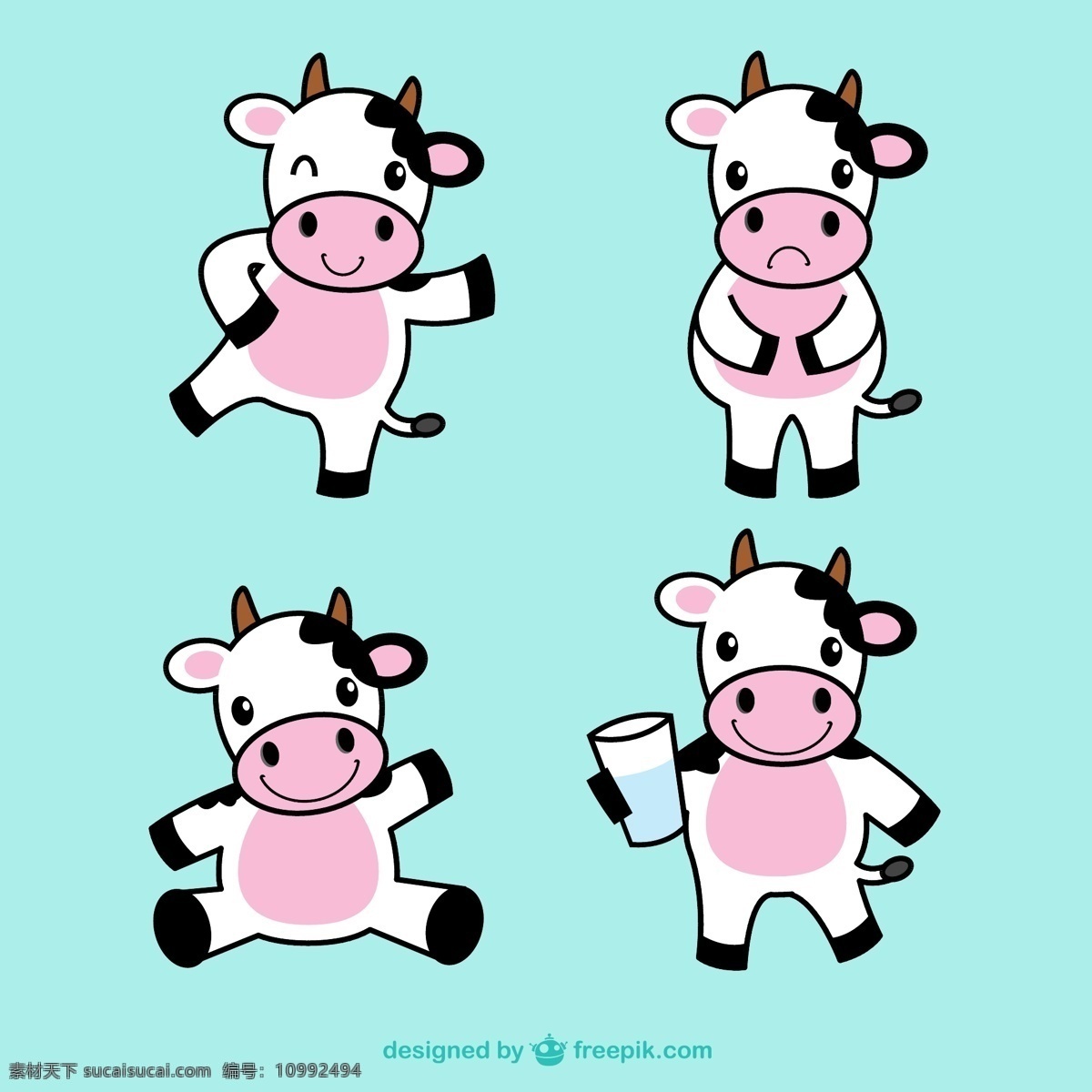 卡通 奶牛 矢量 牛奶 家畜 矢量图 格式 高清图片