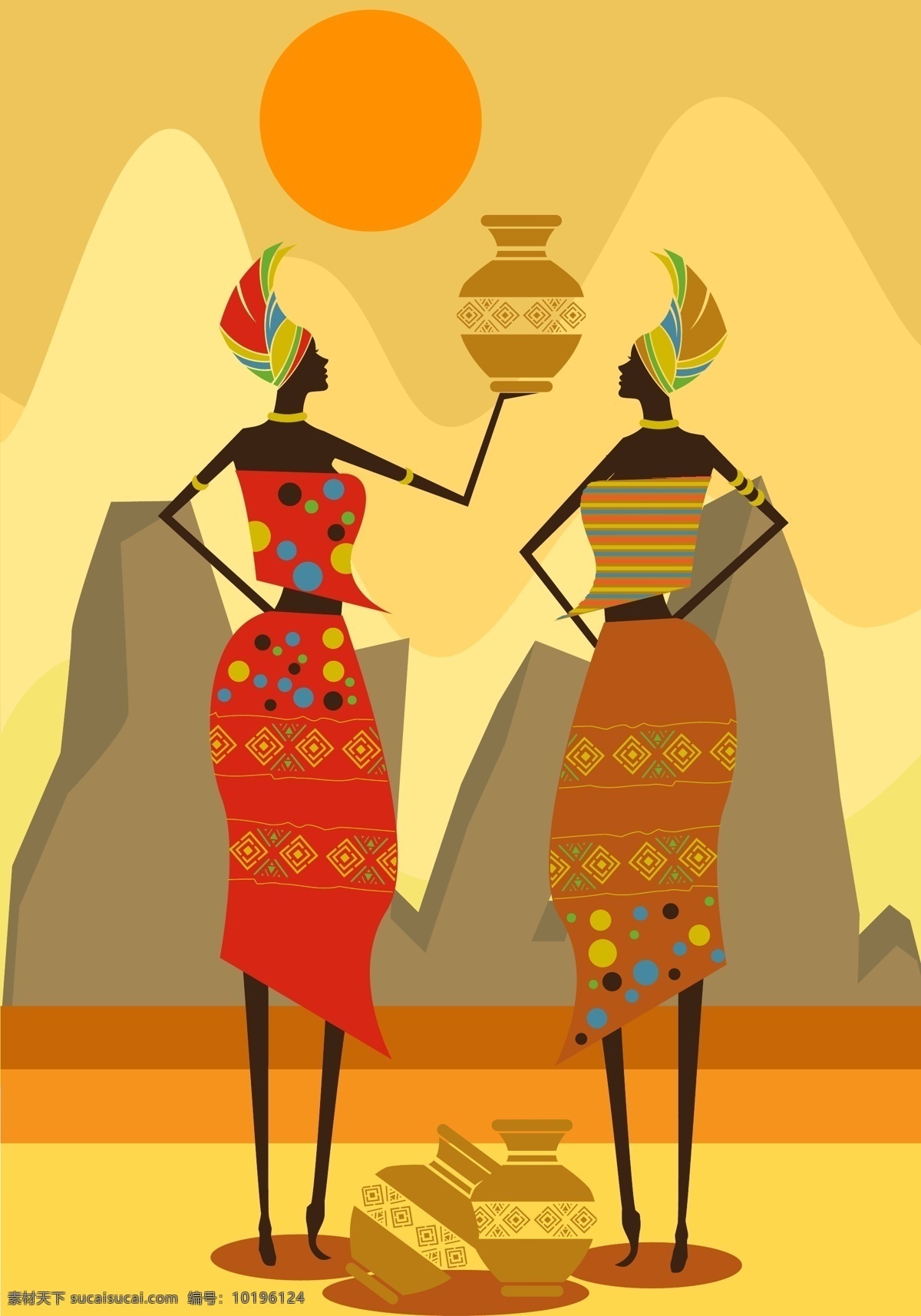 手绘 矢量 非洲 插画 非洲插画 手绘插画 矢量插画 矢量素材 民族风 复古插画 非洲风采