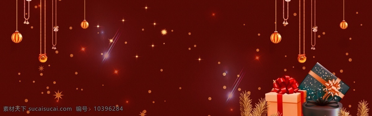 大红色 圣诞 装饰 banner 背景 冬天 圣诞树 圣诞装饰 饰品 树子
