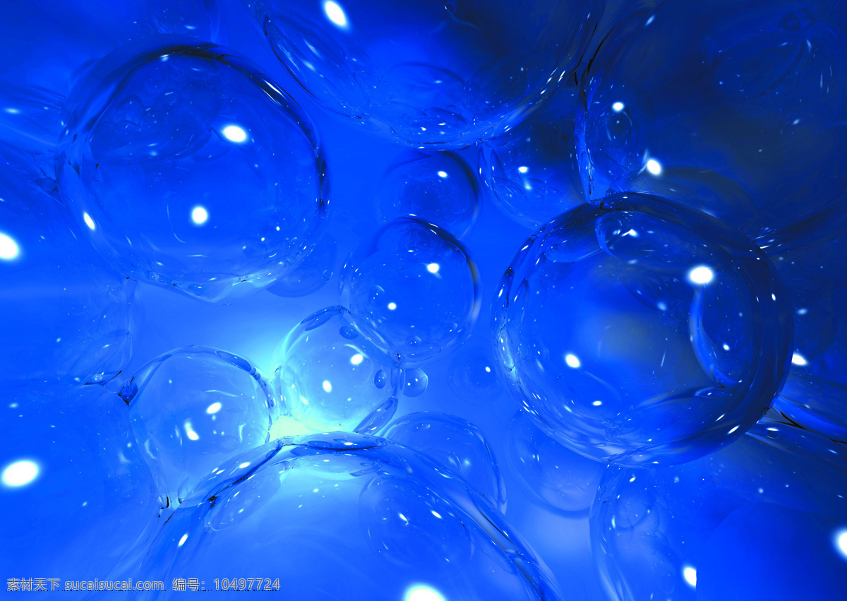 3d氣泡 水珠 水泡 蓝色底纹 玻璃珠 3d 光线水泡 3d作品 3d设计