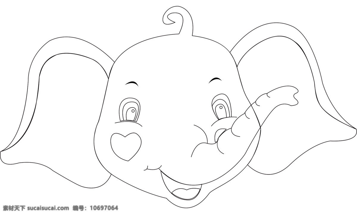 卡通大象 线框图 大象 大象素材 可爱小象 卡通设计