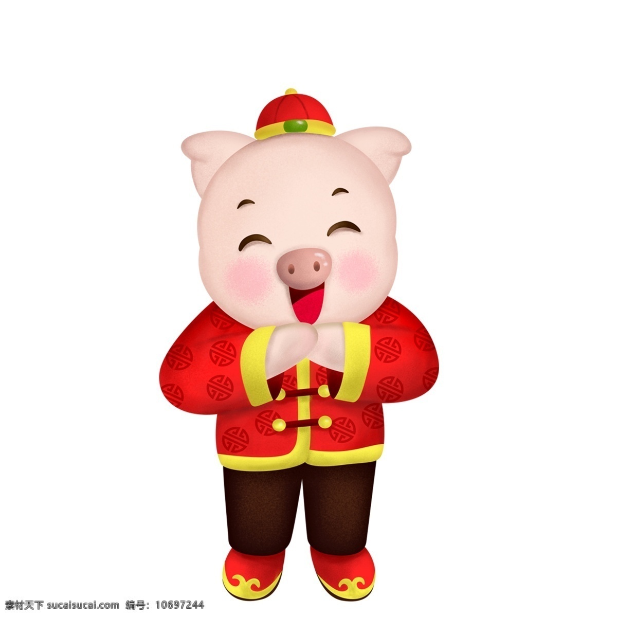 2019 猪年 拜年 元素 新年好 恭贺新春 新年快乐 手绘图案 创意元素 猪形象 元素设计 手绘元素 psd元素