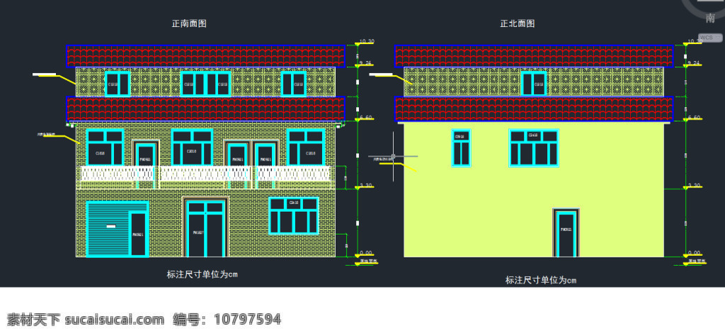 农村自建房 施工图 结构和外观图