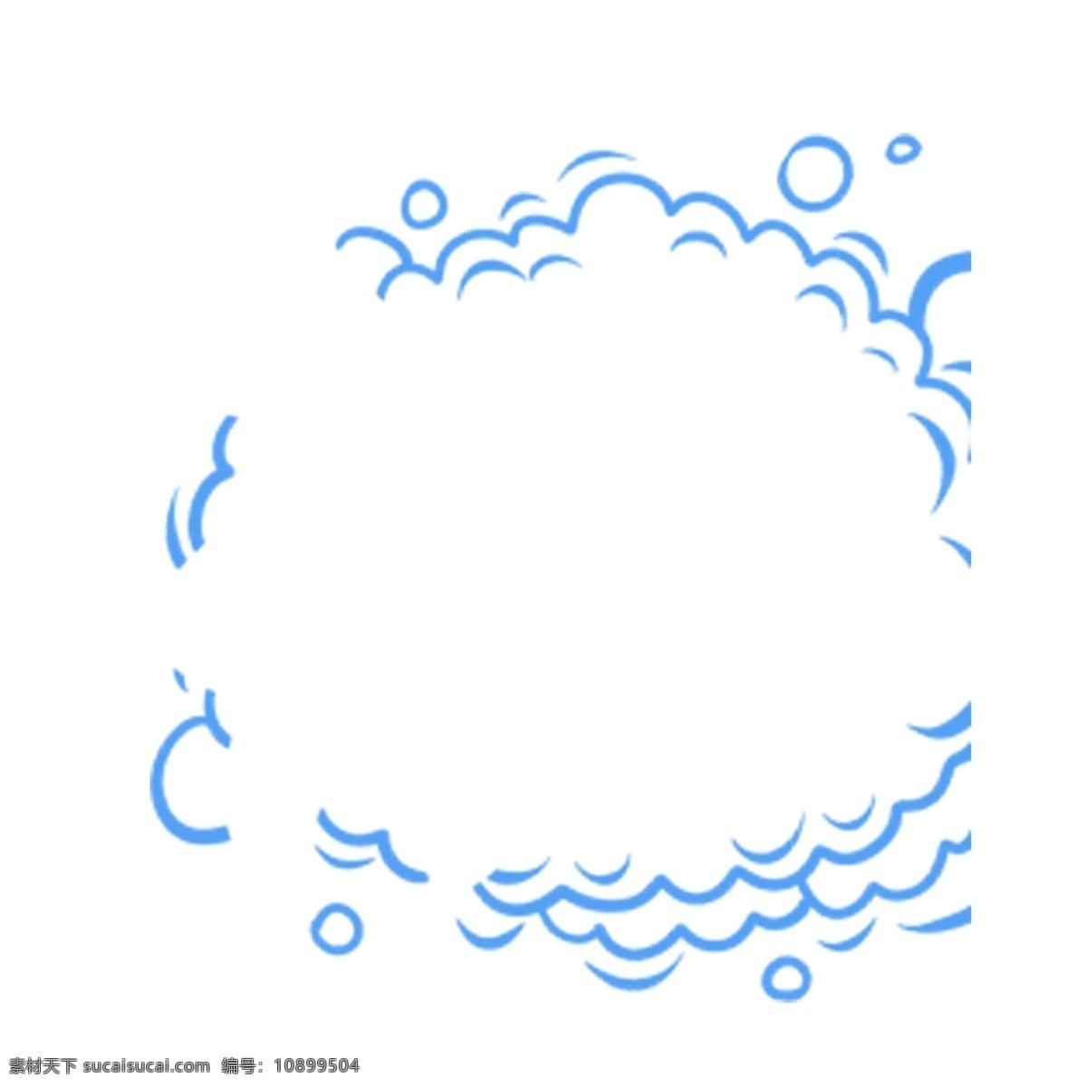 蓝色 圆圈 泡泡 波浪 装饰 边框