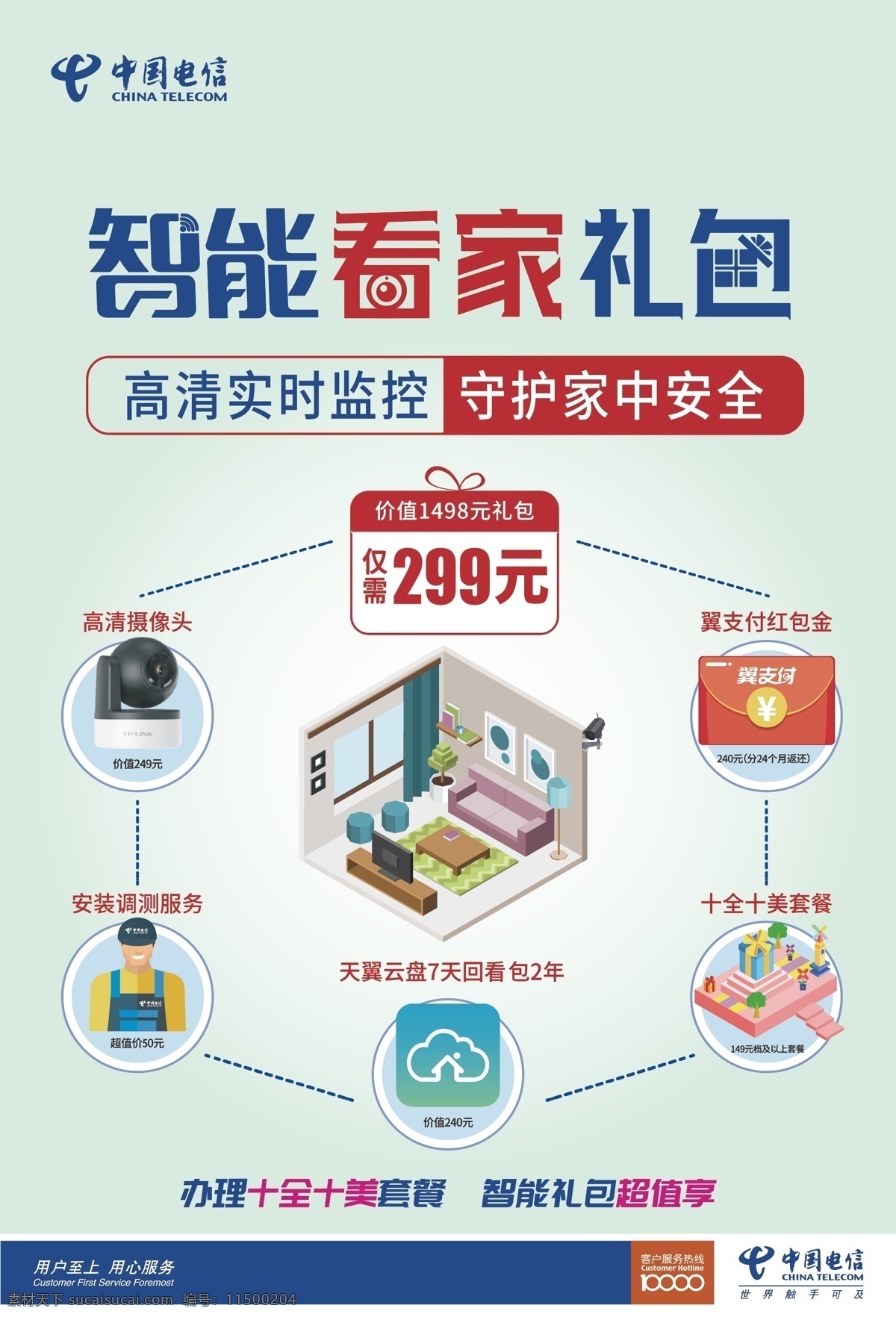 中国电信 泛 智能 礼包 海报 泛智能 看家 遥控 娱乐 小图标 摄像头 音箱 红包 展板模板