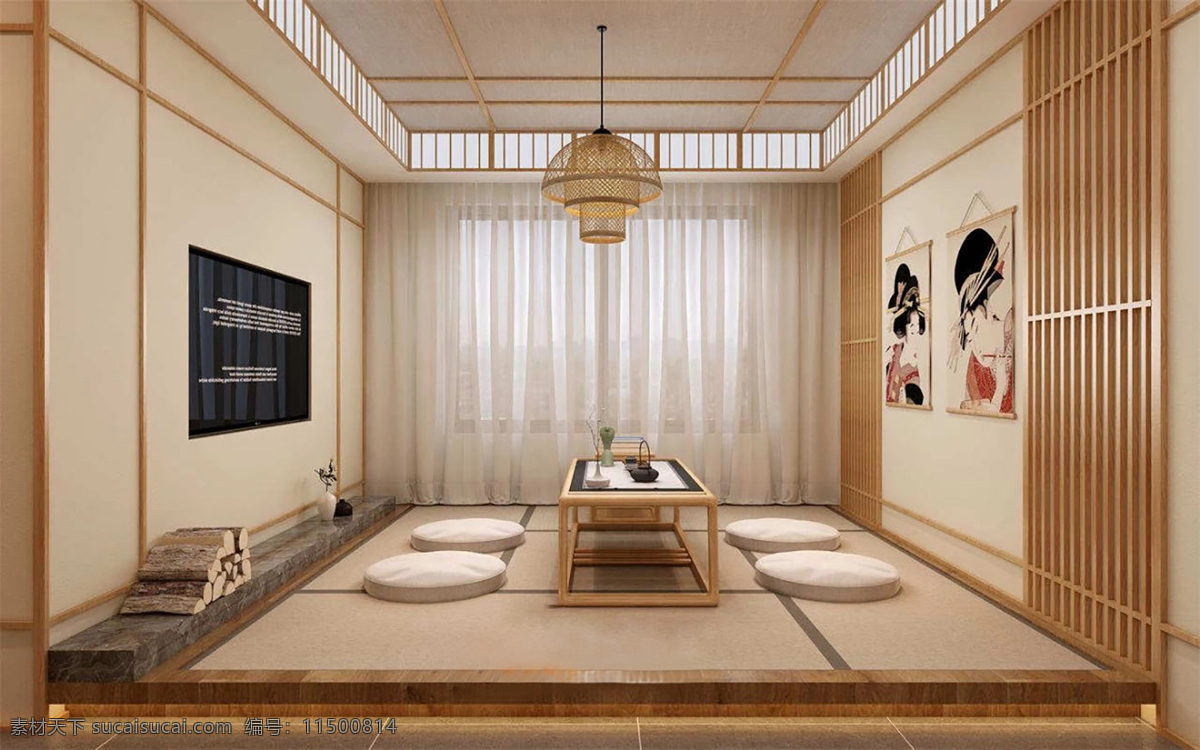日式茶室 会客厅 茶室 休闲茶室 禅意茶室 日式风格 装饰设计 室内设计 环境设计