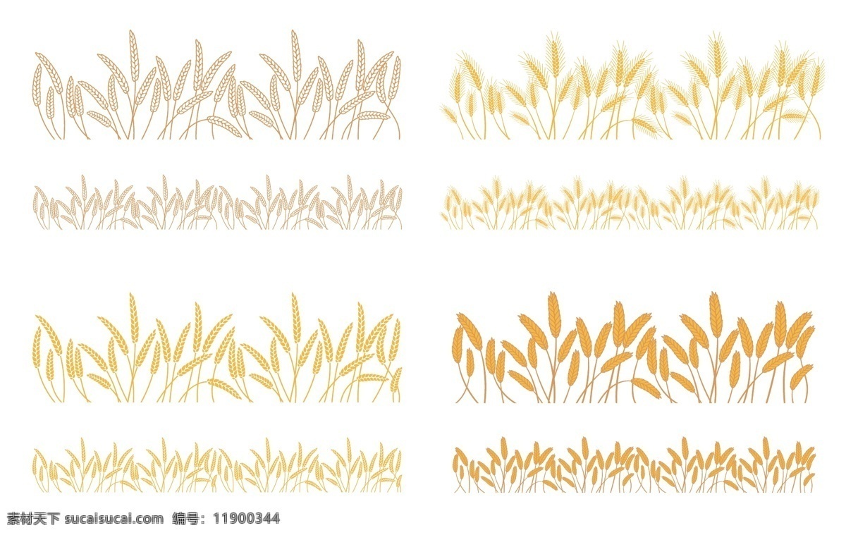 麦子矢量ai 麦子 稻谷 金黄 麦田 小麦 底纹边框 其他素材