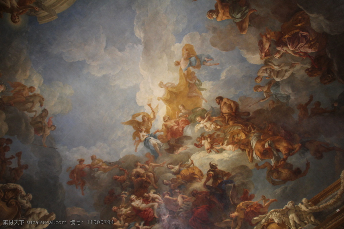 凡尔赛宫 天顶 画 法国 天顶画 壁画 绘画书法 文化艺术