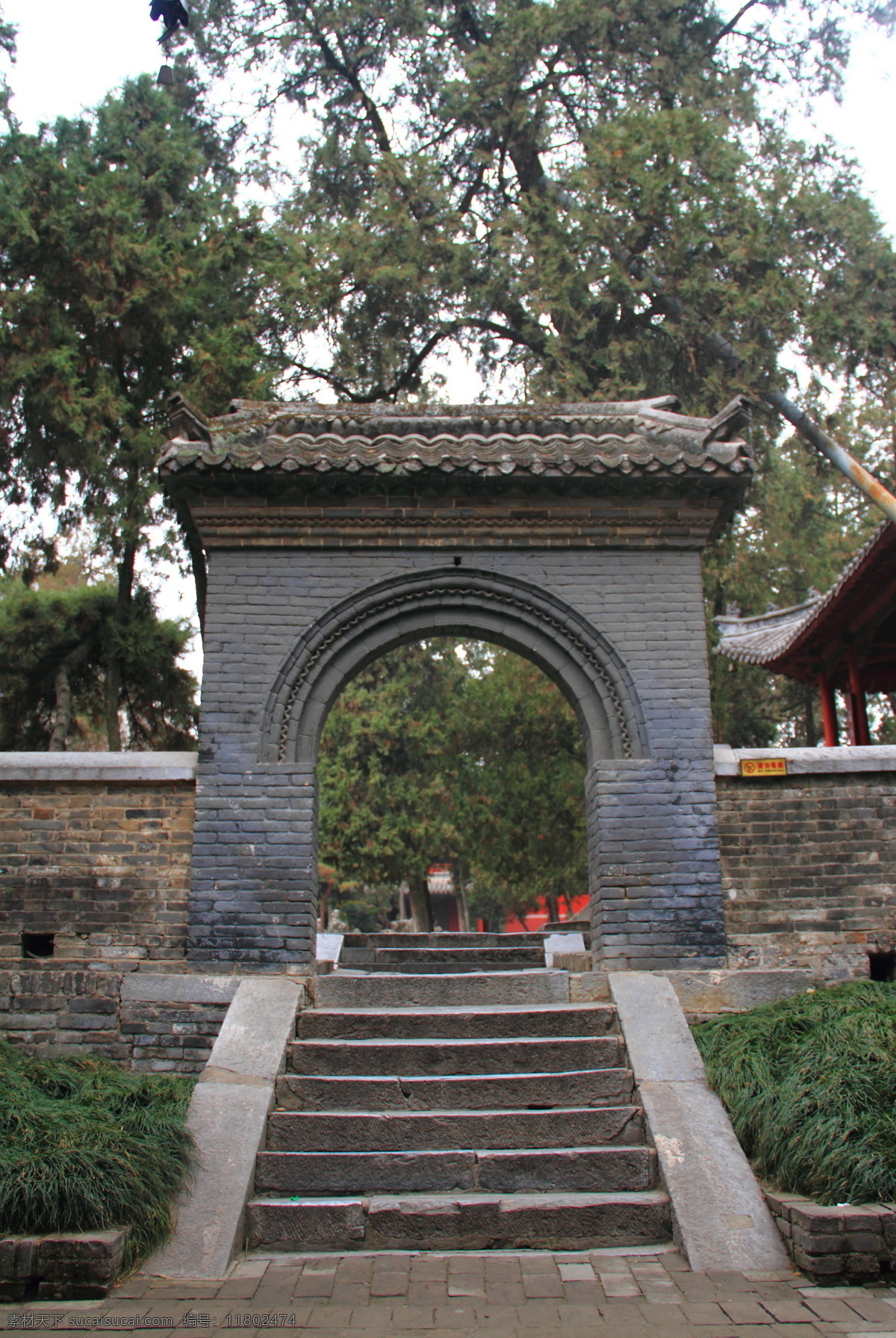 卧龙岗古建筑 卧龙岗 石阶 拱门 古建筑 古迹 南阳卧龙岗 国内旅游 旅游摄影