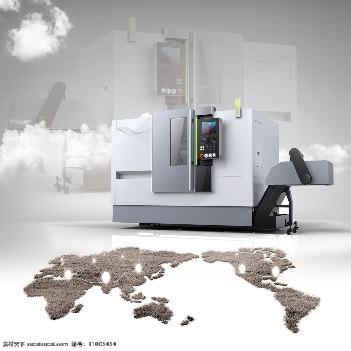 机床 智能机床 现代工厂 工厂 科技 灰色 高清数字机床 现代科技 工业生产