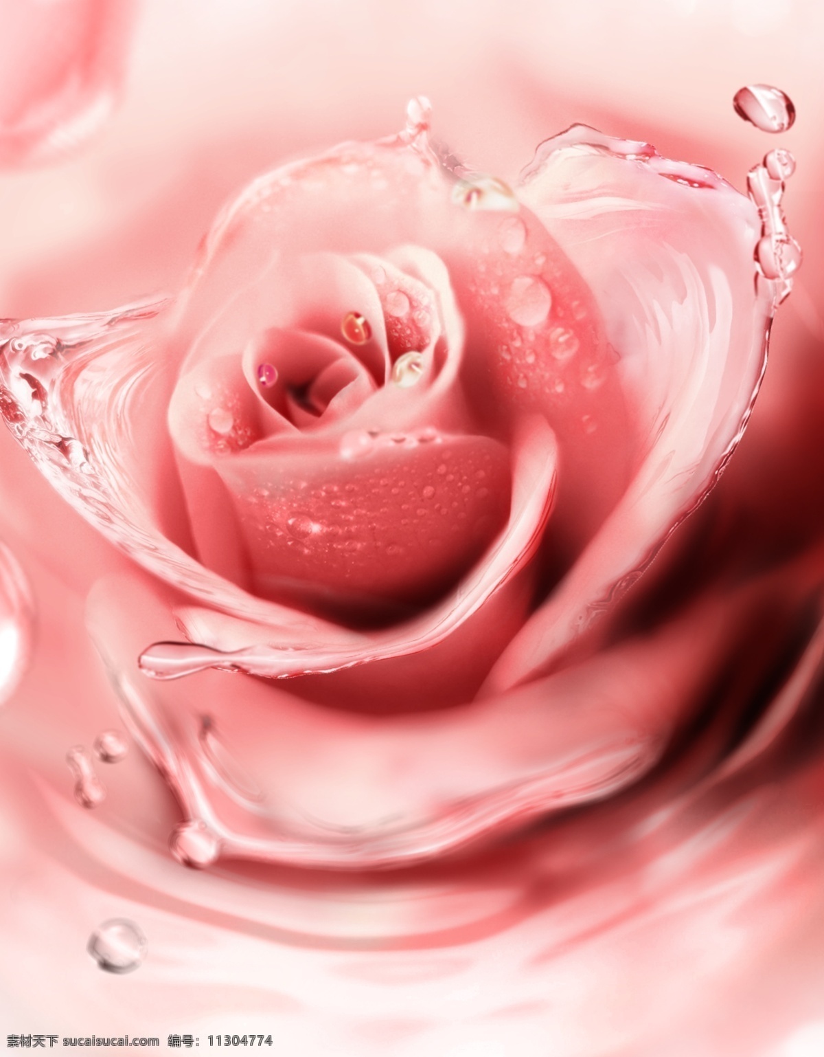 水珠 水 纹 花朵 玫瑰花 水纹 水滴 粉色花朵 花束 粉色玫瑰花 粉色背景素材