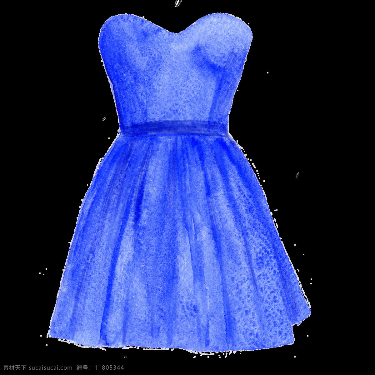 时装 连衣裙 高清 手绘 唯美 蓝色
