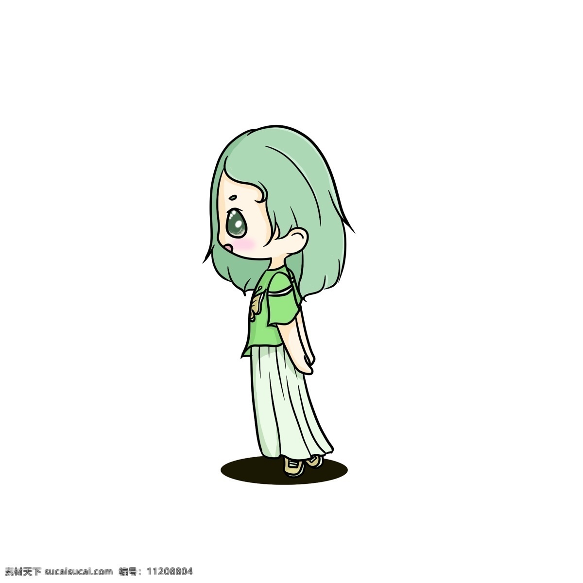 q 版 女生 元素 商用 卡通 可爱 人物 萌系