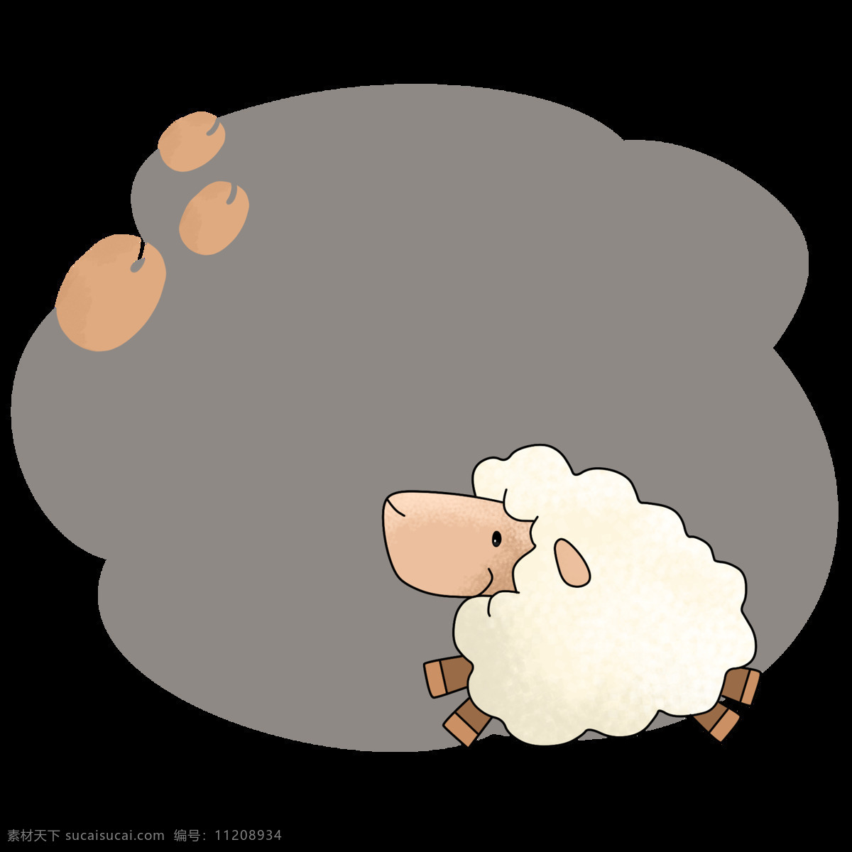 白色 小羊 边框 插画 可爱的边框 动物边框 手绘边框 卡通小羊边框 漂亮