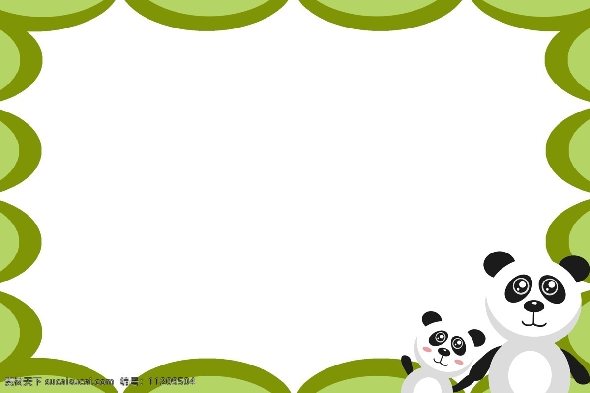 可爱 动物 熊猫 装饰 标题 边框 免扣边框装饰 可爱动物 标题装饰 边框装饰 小熊 动物熊猫 标题边框 熊猫边框