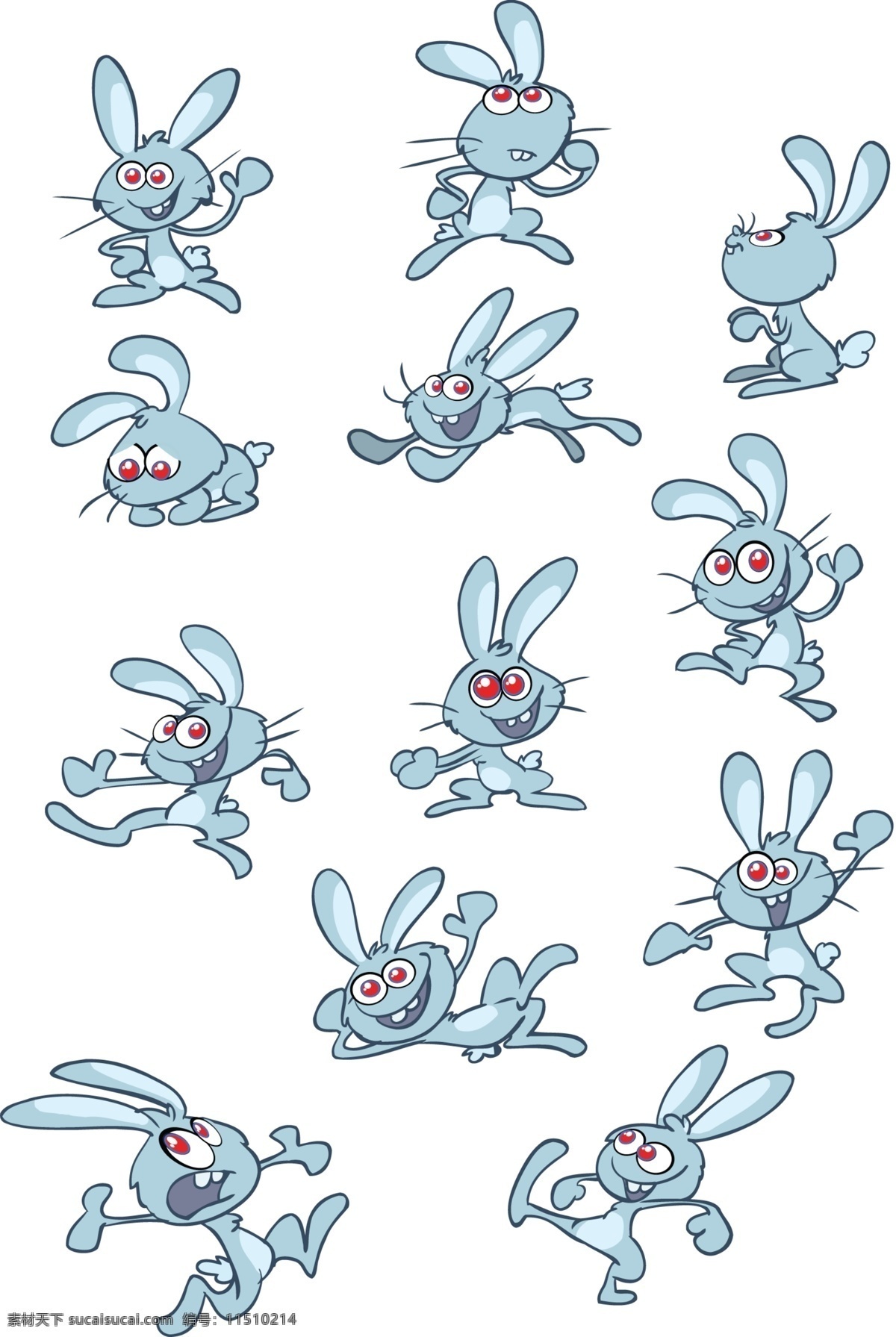 卡通 红眼 兔 矢量图 可爱兔子 卡通红眼兔 兔子形象 红眼睛兔子 其他矢量图