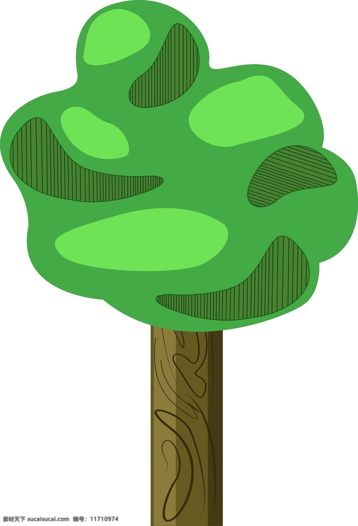 卡通 创意 大树 插画 创意树 卡通植物插画 树木 植物 创意植物插画 唯美的植物 绿色卡通树叶
