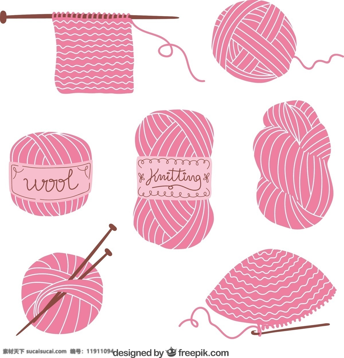 针织元素背景 粉红色 绘图 手工制作 手工 绘画 编织 羊毛 纱线 抽纱 针织