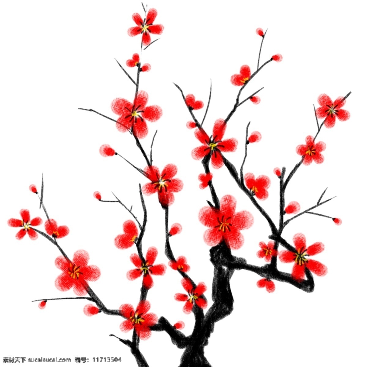 中国 风 水墨 手绘 梅花 元素 中国风 水墨梅花 梅花元素 手绘梅花
