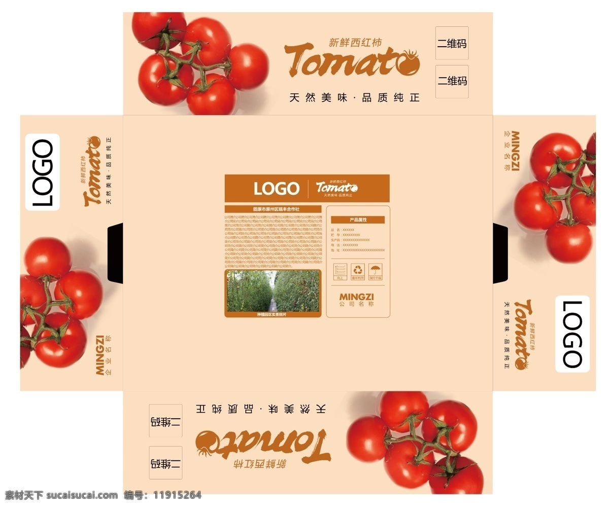 西红柿 包装 展开 图 番茄包装 展开图 西红柿包装 包装效果图 纸箱包装 包装设计