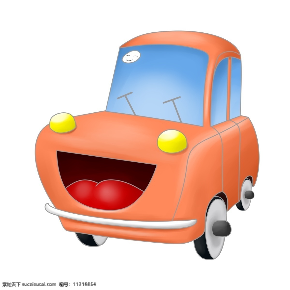 开心 拟人 汽车 插画 橙色的汽车 拟人的汽车 卡通插画 汽车插画 进口汽车 国产汽车 中国汽车