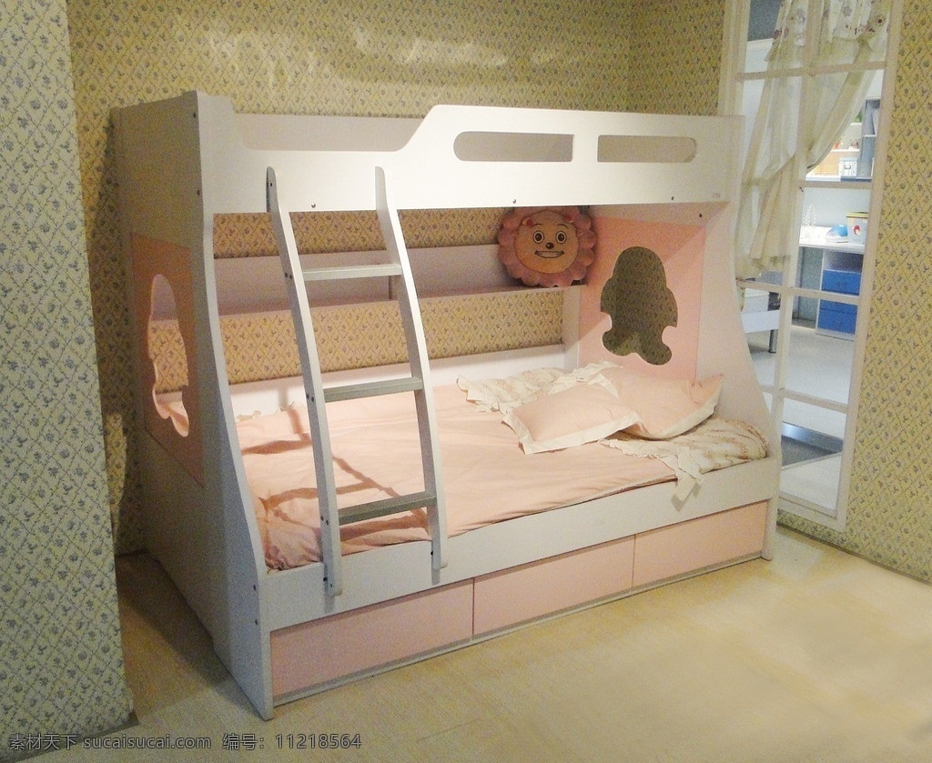 儿童床 qq 在线 儿童 床 双层床 抽屉 被子 被套 室内摄影 建筑园林