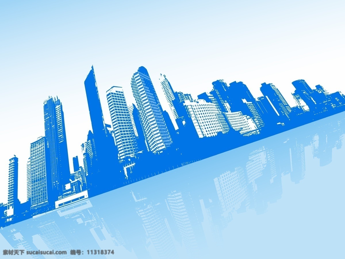 城市 建筑物 剪影 设计素材 元素 剪 影设计 素材元素 蓝色 大厦