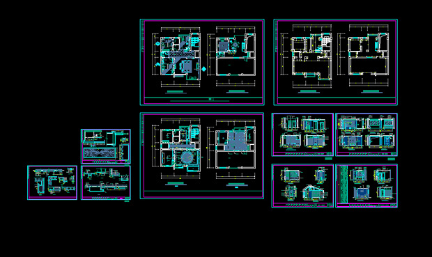 经典家装 家装设计图 cad设计图 dwg 黑色