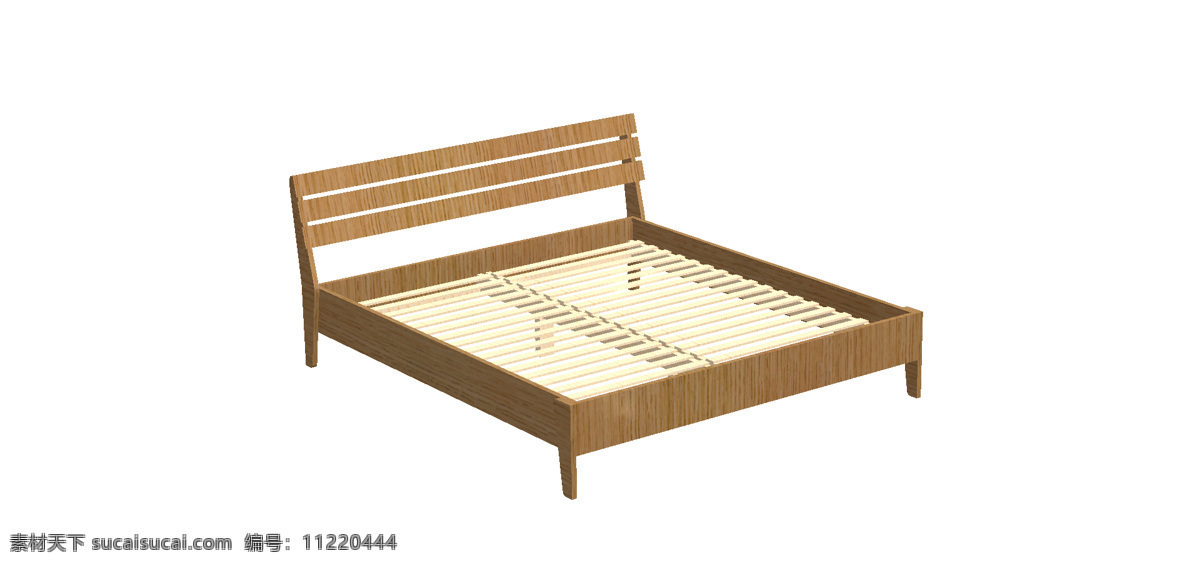 定制 橡木 床 家具 3d模型素材 家具模型