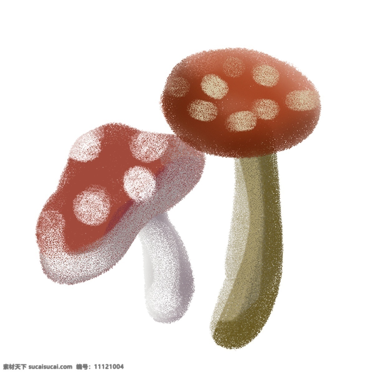 植物 蘑菇 装饰 图案 手绘 绘画 卡通 简约 小清新 彩色