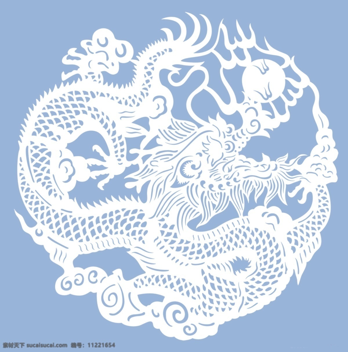龙纹 龙纹背景 龙 龙型图案 蓝底龙纹 分层 源文件