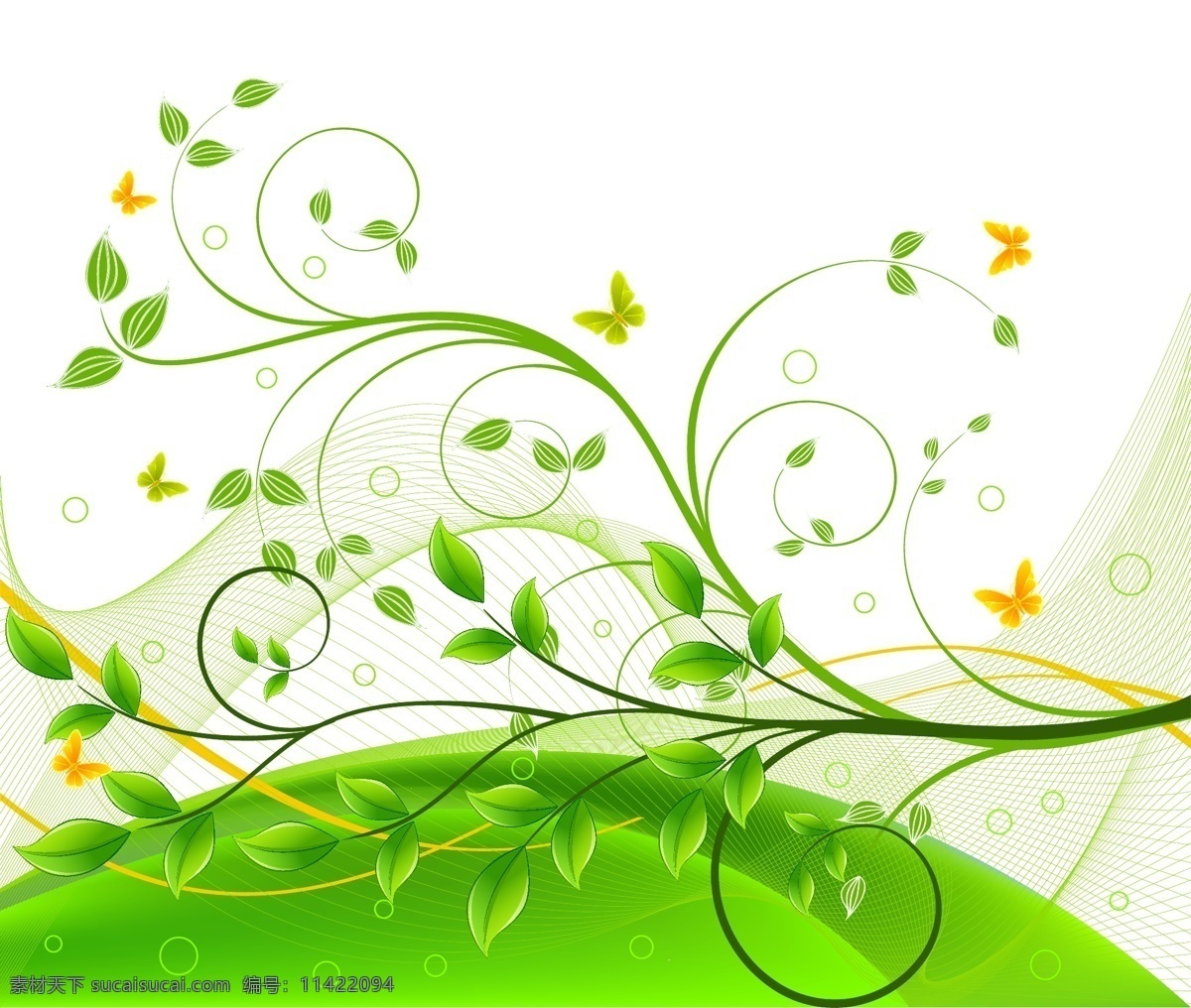 绿色植物 花叶 成分 背景 图案 矢量 海报 图 摘要 摘要横幅 组成 花纹 花自然 自然 自然背景 自然的设计 自然图形 旋转 漩涡漩涡