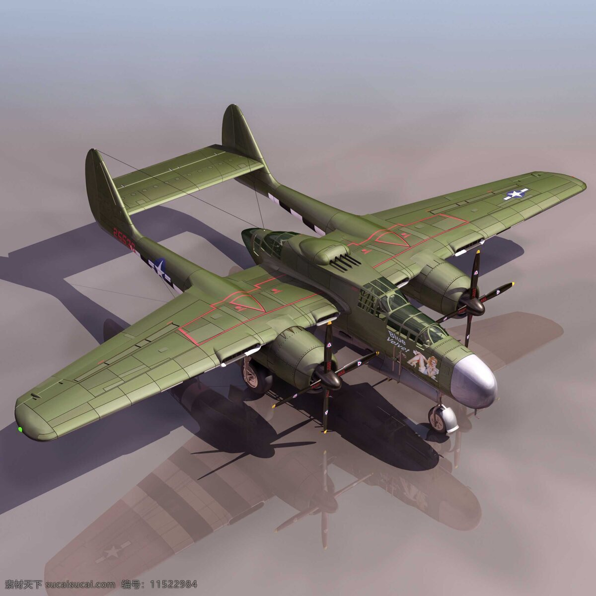 美国轰炸机 wwii us p61 军事模型 轰炸机 bomber 空军武器库 3d模型素材 其他3d模型