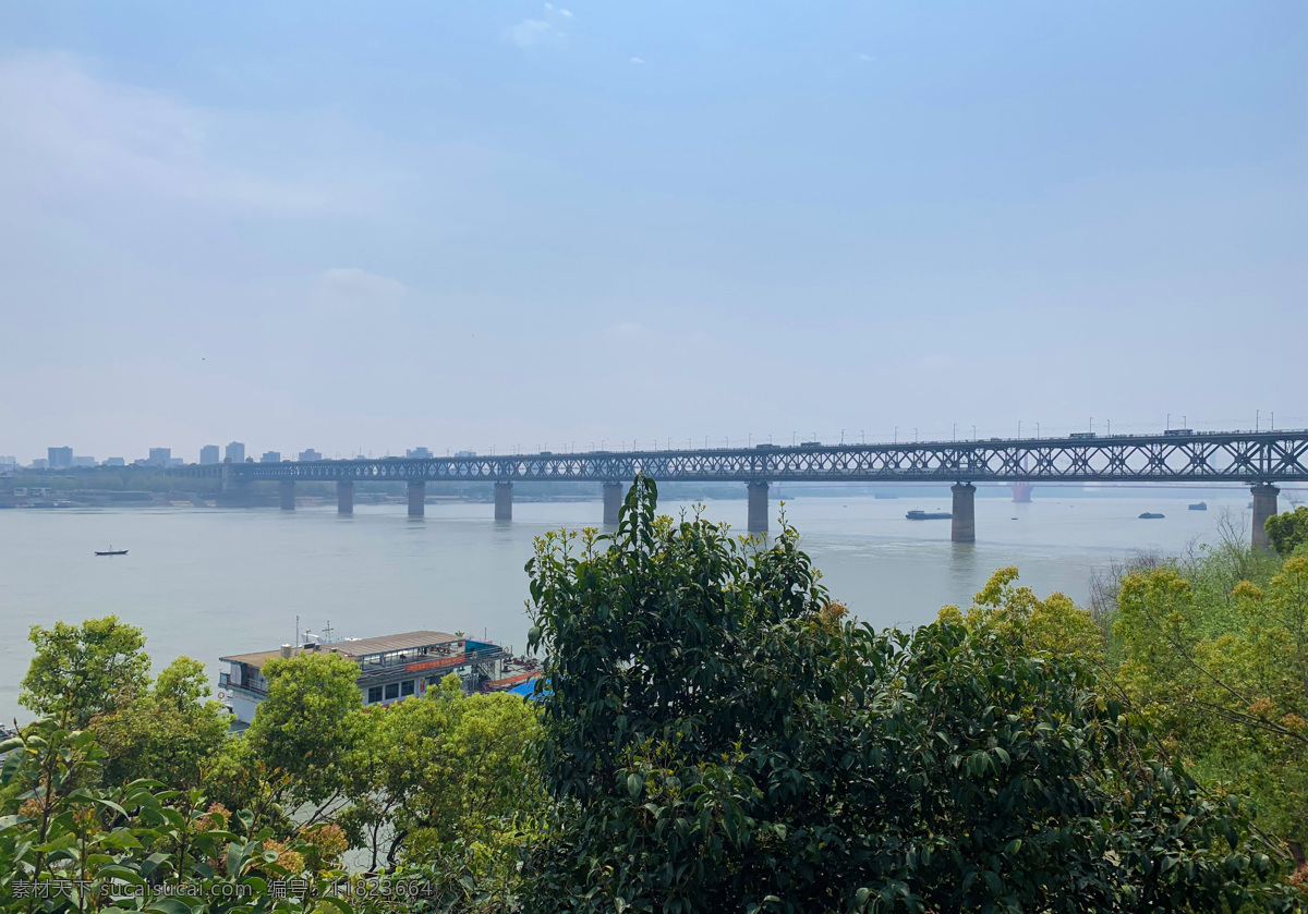 武汉长江大桥 武汉 长江 长江大桥 交通 运输 蓝天 旅游摄影 国内旅游