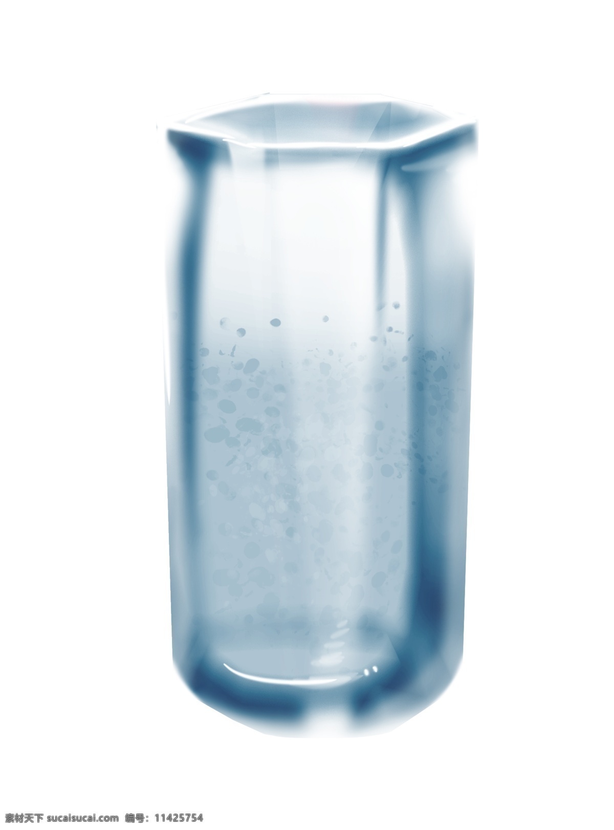 精致 玻璃器皿 插画 精致的瓶子 装饰瓶 多边形口子 蓝色 水 花瓶 摆设 闲暇时光 透明