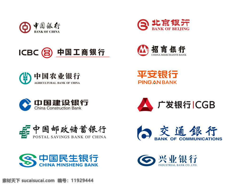 枚 中国 热门 银行 标志 sketch 中国银行 工商银行 交通银行 兴业银行 logo 图标 格式