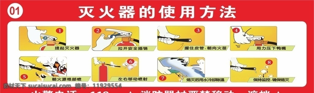 灭火器 使用方法 步骤 流程 方法 操作