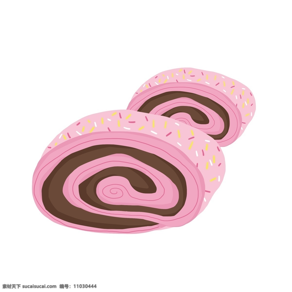 粉色 巧克力 蛋糕 卷 粉色的蛋糕卷 食物 食物插画 美味的食物 巧克力蛋糕卷 甜食插画 美味的甜点