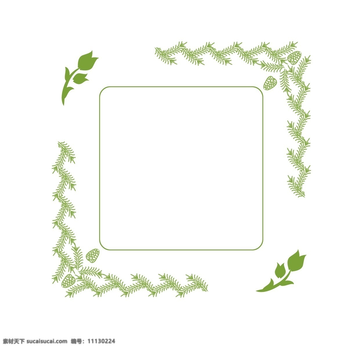 森林 系 花草 绿色 清新 二维码 边框 梦幻边框 复古 浅绿色 边框设计 森林系 小清新边框 自然