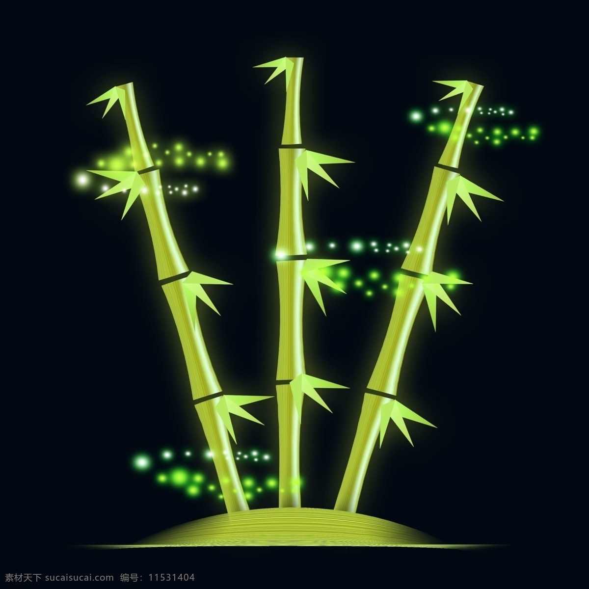 光 感 竹子 荧光 绿色 简约 三 颗 竹 产品 免 扣 彩色荧光效果 竹子光感 竹子荧光