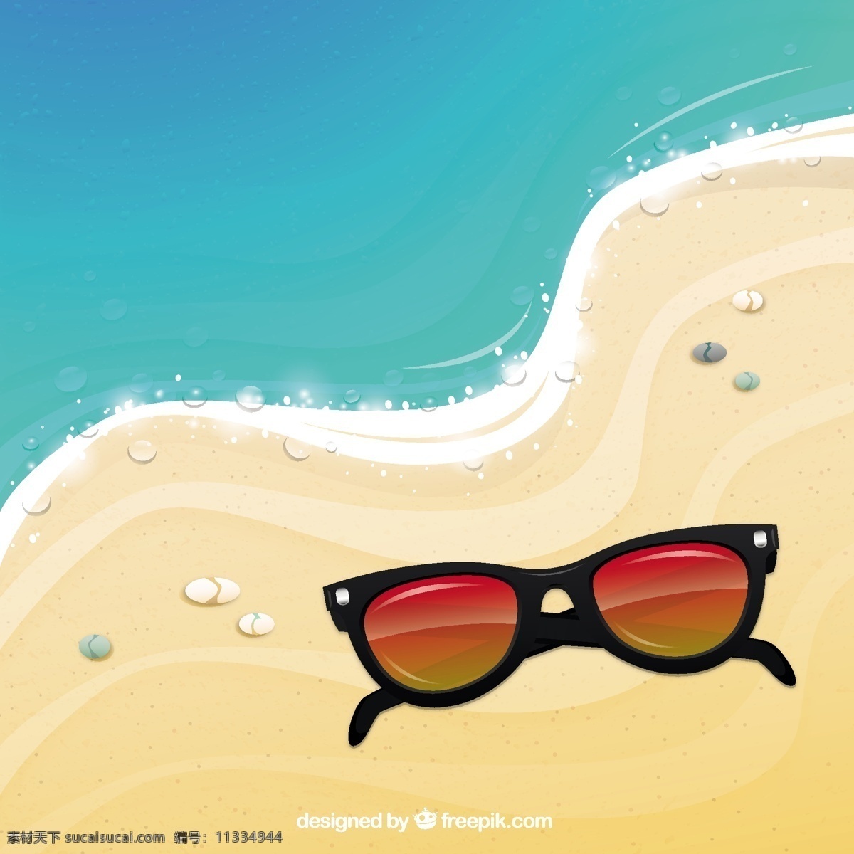 沙滩 上 晒太阳 背景 夏天 大海 太阳镜 度假 假期 夏季