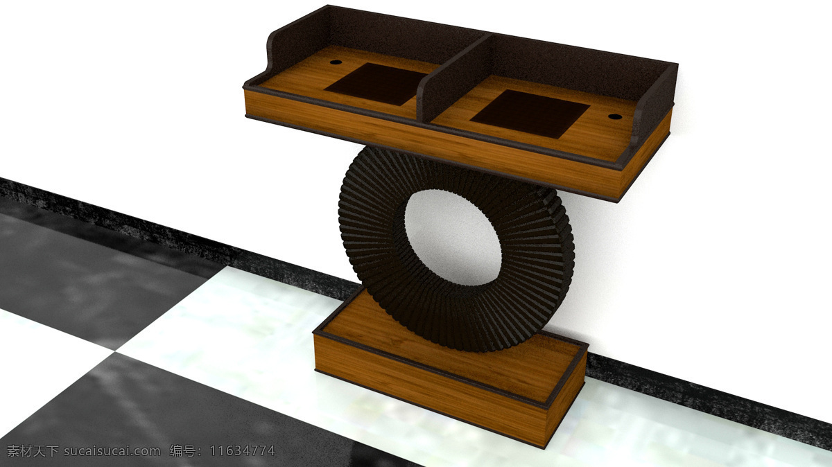 木制 控制台 家具 建筑 室内设计 3d模型素材 建筑模型